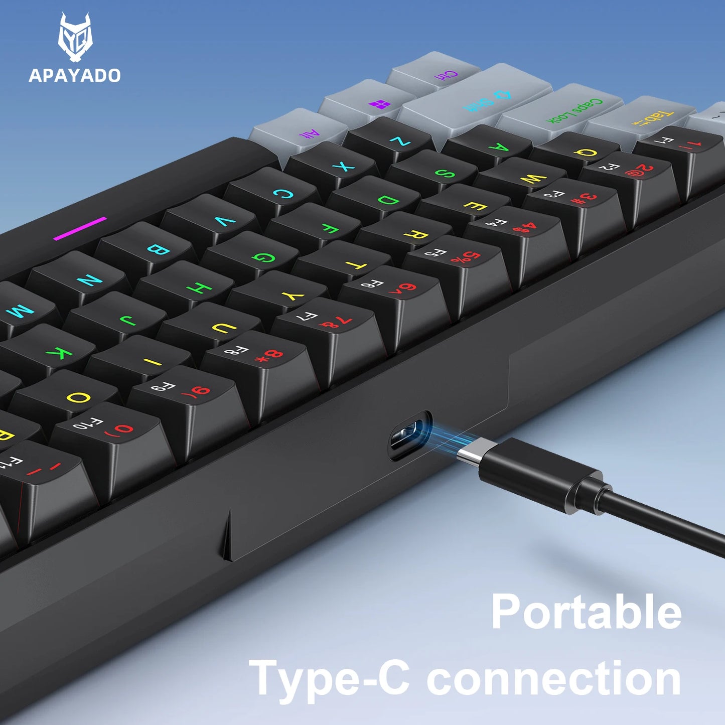 K61 60% Wired Mechanical Gaming Keyboard Phantom RGB, 61 Keys, Red/Blue Switch, Ergonomic, Portable Mini for Pc/Laptop