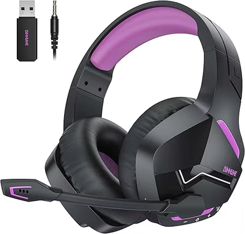 BW01 Wireless Gaming Headset for PC PS4 PS5 Playstation 4 5, 2.4G Wireless Bluetooth USB Gamer Headphones with Mic