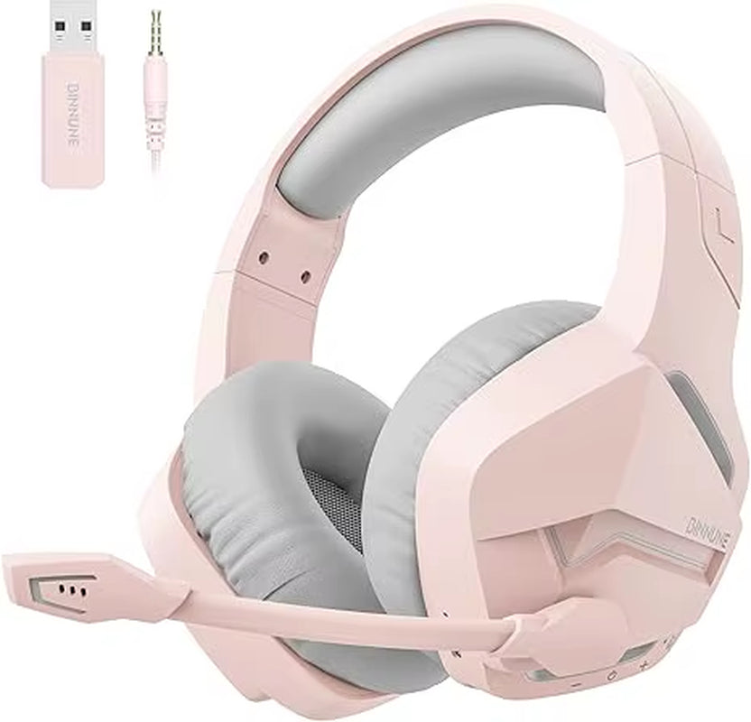 BW01 Wireless Gaming Headset for PC PS4 PS5 Playstation 4 5, 2.4G Wireless Bluetooth USB Gamer Headphones with Mic