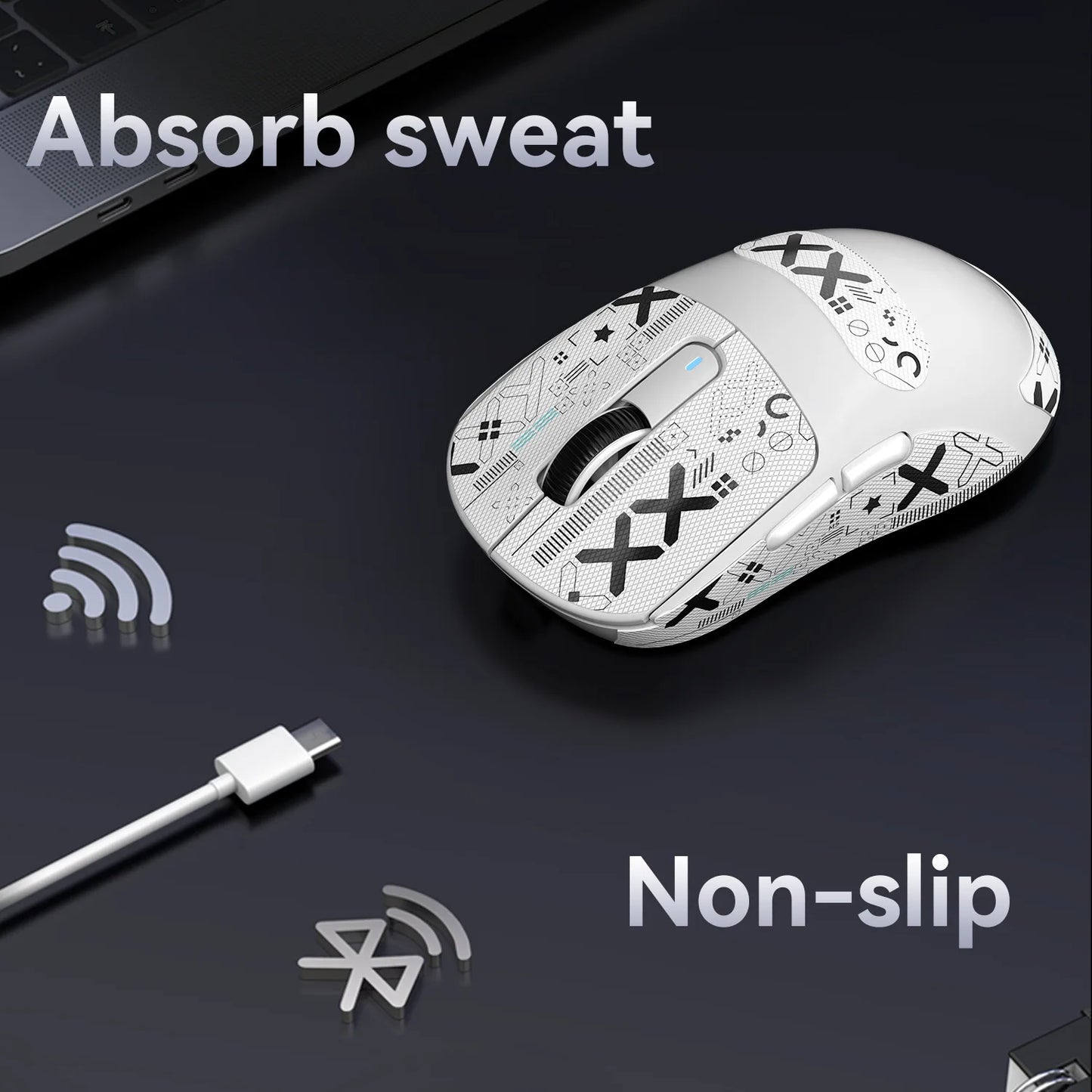 Gaming Mouse Grip Tape Skate Handmade Sticker Non Slip Suck Sweat Anti-Slip Sticker for ATTACK SHARK X11/X6/X3/R1/R2/R3