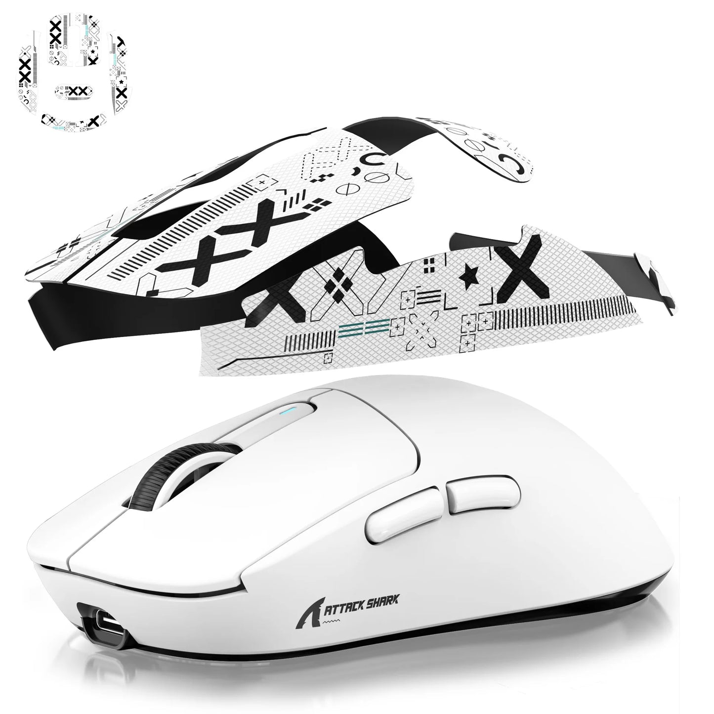 Gaming Mouse Grip Tape Skate Handmade Sticker Non Slip Suck Sweat Anti-Slip Sticker for ATTACK SHARK X11/X6/X3/R1/R2/R3