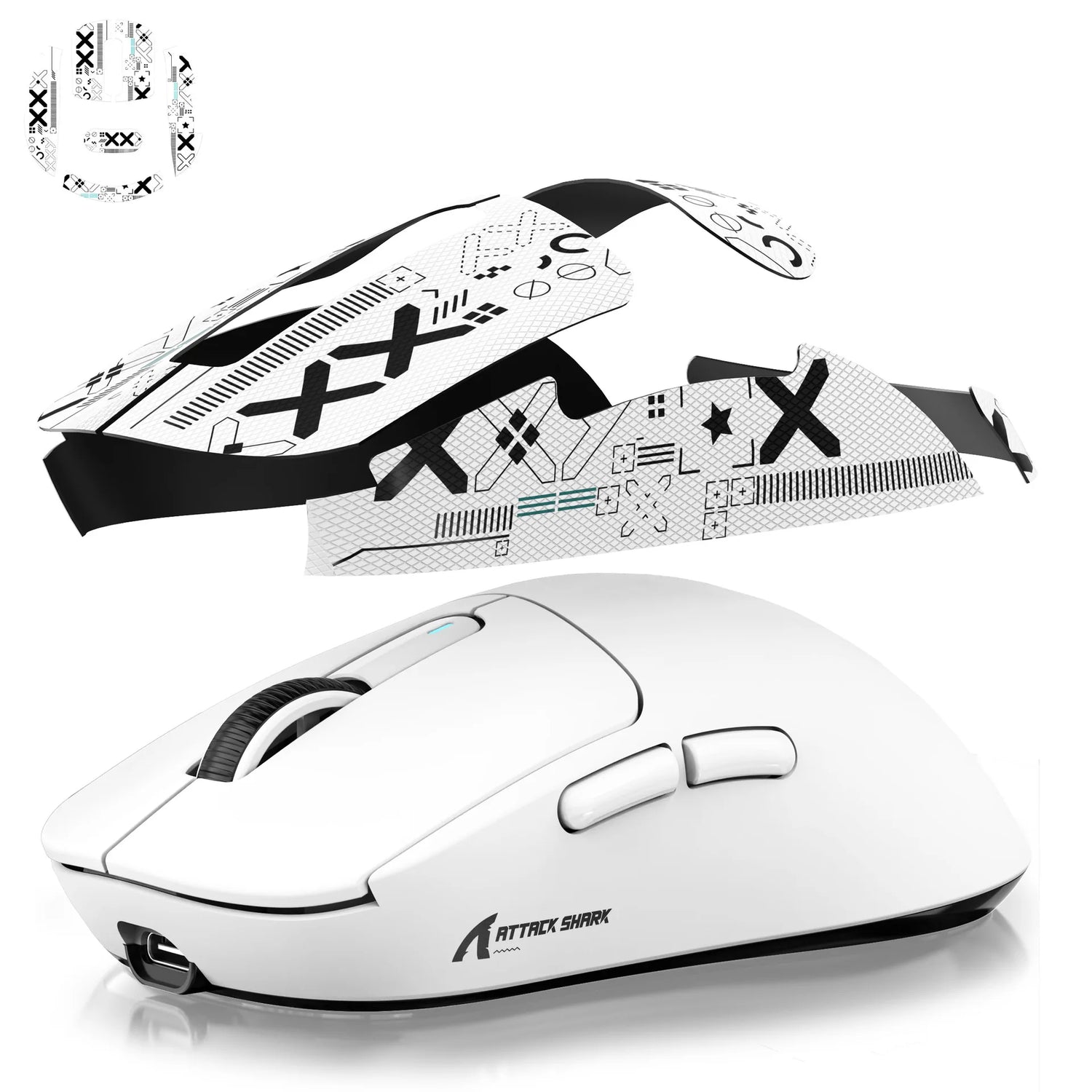 Gaming Mouse Grip Tape Skate Handmade Sticker Non Slip Suck Sweat Anti-Slip Sticker for ATTACK SHARK X11/X6/X3/R1/R2/R3
