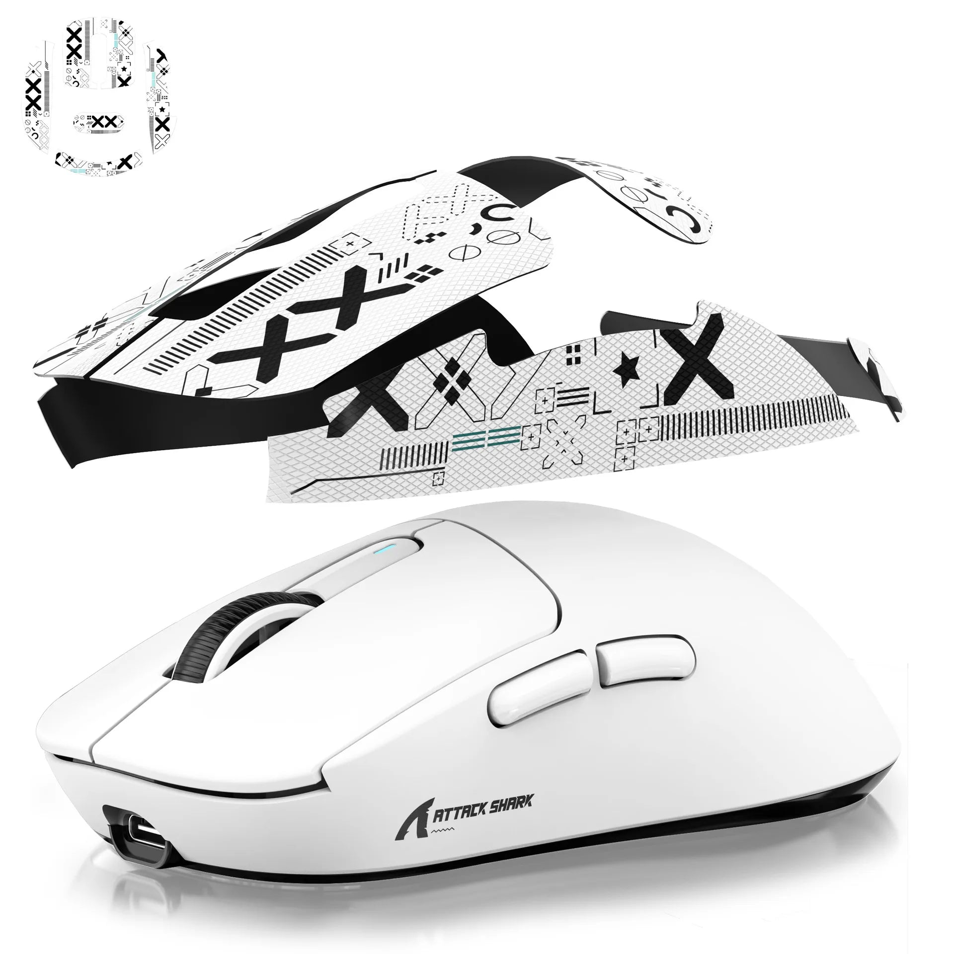 Gaming Mouse Grip Tape Skate Handmade Sticker Non Slip Suck Sweat Anti-Slip Sticker for ATTACK SHARK X11/X6/X3/R1/R2/R3