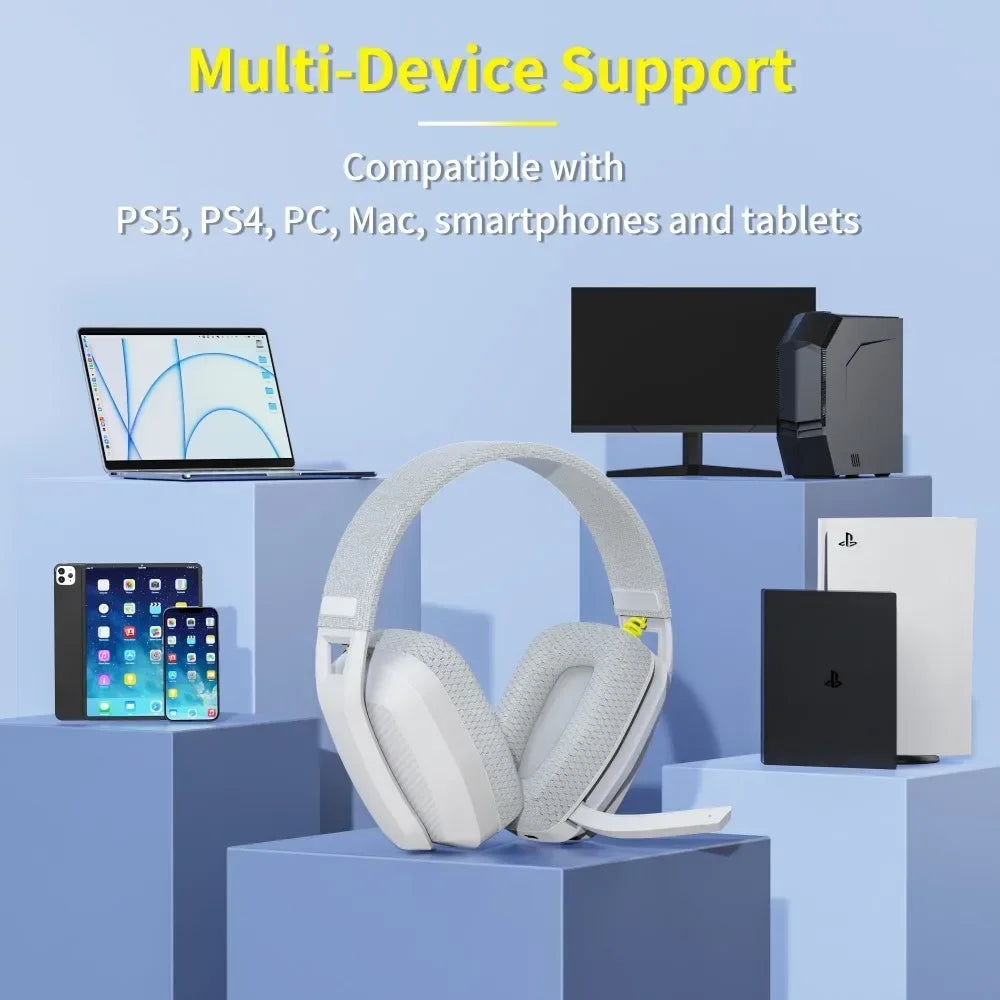 BW06 2.4Ghz Bluetooth Gaming Headset with Mic for PS5 PS4 PC Mac Playstation Wireless Gaming Headphone with Microphone
