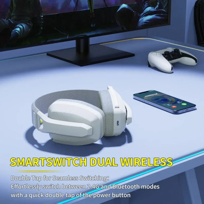 BW06 2.4Ghz Bluetooth Gaming Headset with Mic for PS5 PS4 PC Mac Playstation Wireless Gaming Headphone with Microphone