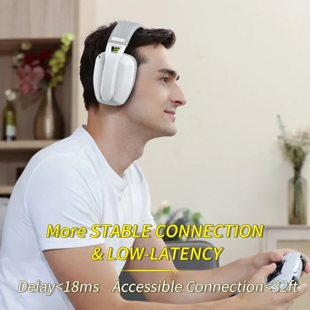 BW06 2.4Ghz Bluetooth Gaming Headset with Mic for PS5 PS4 PC Mac Playstation Wireless Gaming Headphone with Microphone