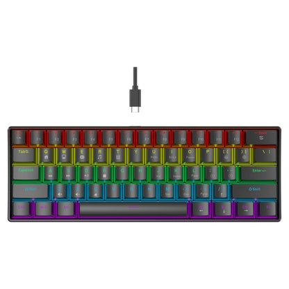 K61 Wired Mechanical Keyboard 10 Kinds of Colorful Lighting Gaming and Office for Microsoft Windows and Apple IOS System