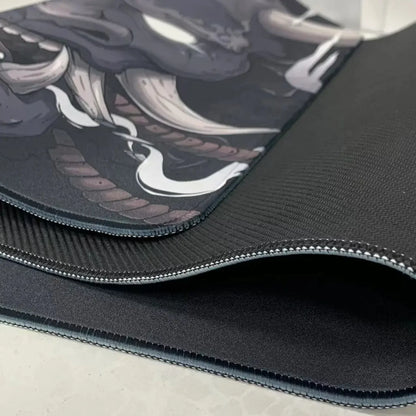 Japanese Anime Black Oni Mouse Pad Gamer Desk Mat 900X400 Non-Slip Rubber Large Playmat for Office Gaming Accessories for Gamer