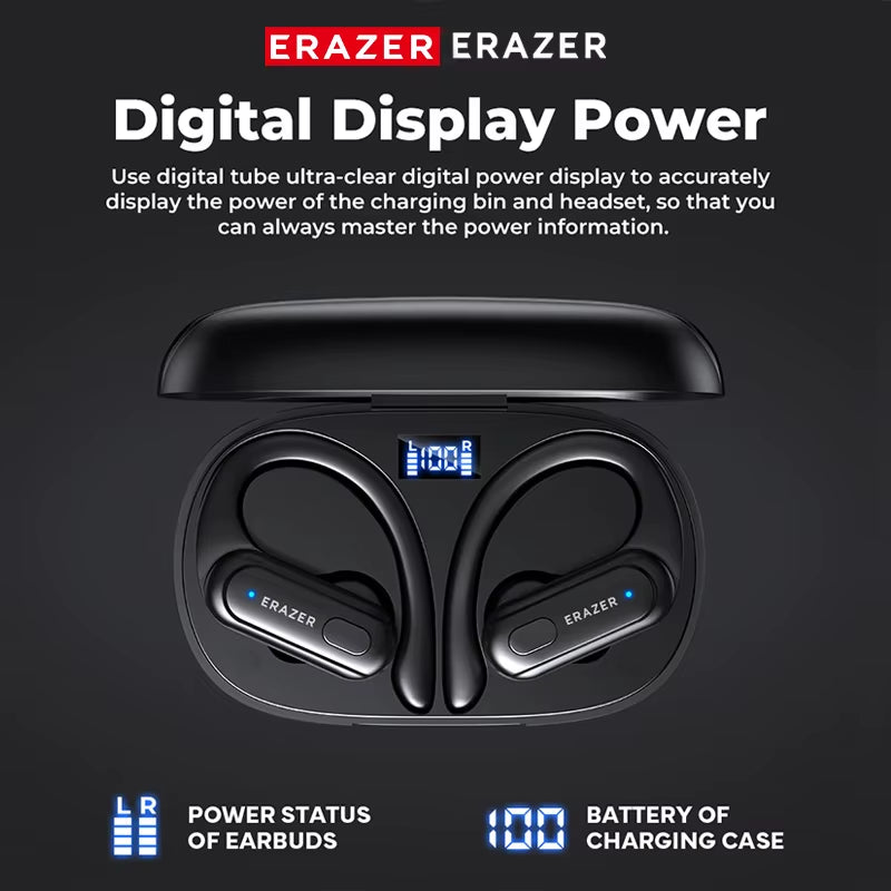 XT60 Bluetooth 5.3 Earphones True Wireless Headphones Button Control Noise Reduction Earhooks Waterproof with Mic Headset