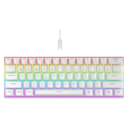 K61 Wired Mechanical Keyboard 10 Kinds of Colorful Lighting Gaming and Office for Microsoft Windows and Apple IOS System