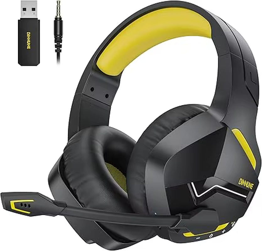 BW01 Wireless Gaming Headset for PC PS4 PS5 Playstation 4 5, 2.4G Wireless Bluetooth USB Gamer Headphones with Mic